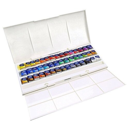 фото Акварель winsor&newton набор акварели winsor&newton cotman, half pan studio set, 45 кювет winsor & newton