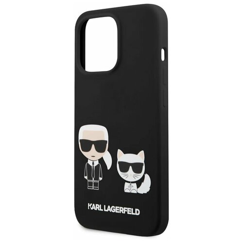 фото Lagerfeld для iphone 13 pro чехол liquid silicone karl & choupette hard black karl lagerfeld