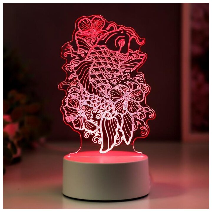 Светильник "Золотая рыбка" LED RGB от сети 9,5х11х19 см RISALUX 5074806 . - фотография № 3