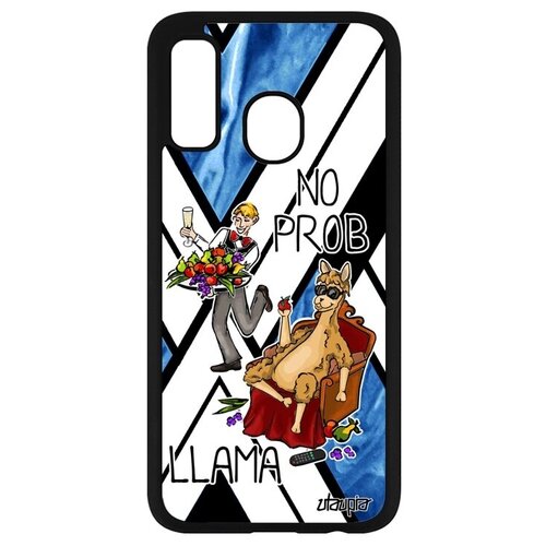 фото Противоударный чехол на мобильный // samsung galaxy a40 // "no prob lama" стиль дизайн, utaupia, голубой