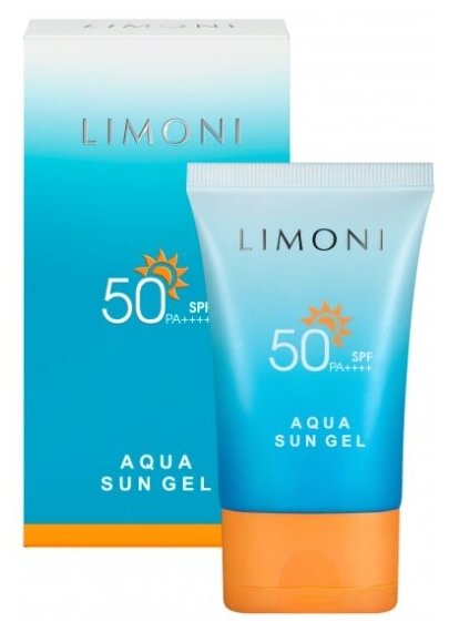 Солнцезащитный крем-гель для лица LIMONI SPF50+ Aqua Sun Gel, 50 мл
