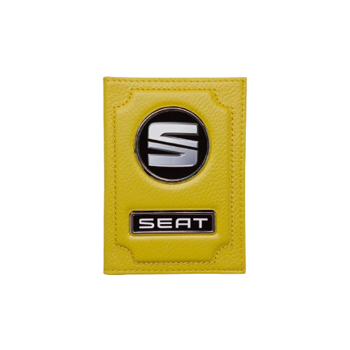 Обложка для автодокументов SEAT (сеат) кожаная флотер