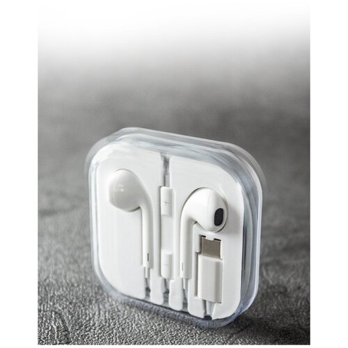 Наушники проводные с микрофоном для разъема Type-C AMFOX EARStar 1 белые гарнитура с кнопкой ответа для телефона смартфона компьютера 39800₽