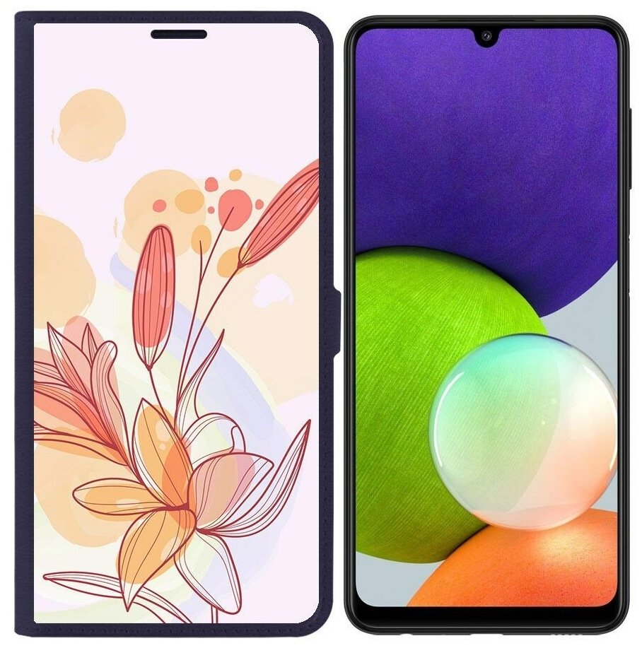 Чехол-книжка / Защитный кейс / Krutoff Eco Book для Samsung Galaxy A22 4G (A225) Фантазия (синий)