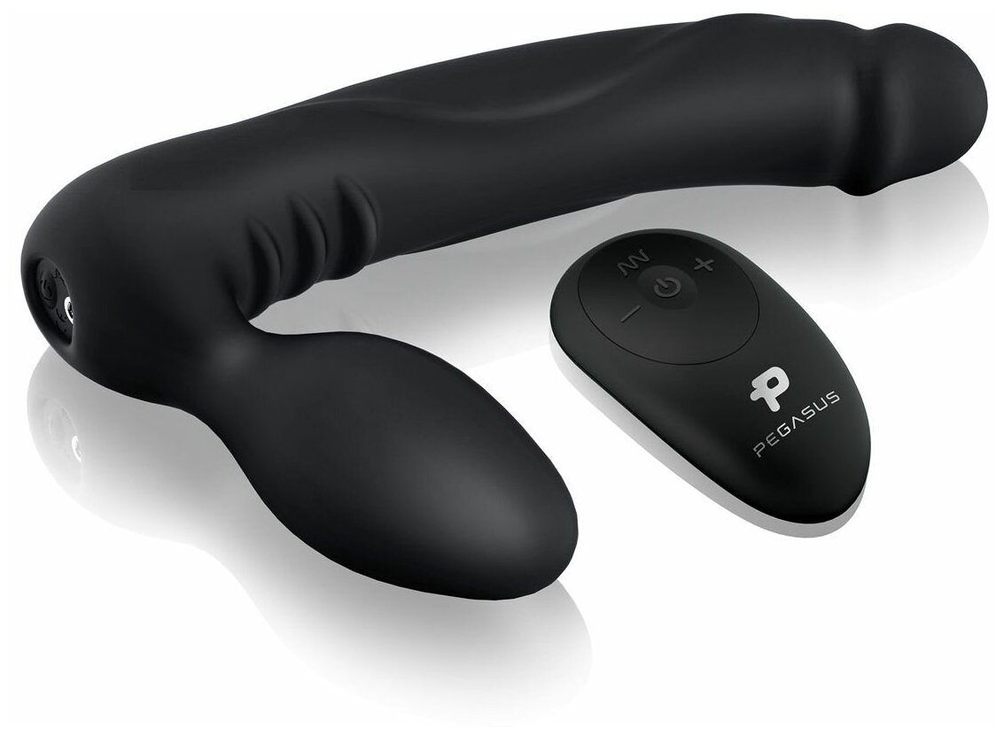 Черный безремневой страпон с вибрацией - 20,3 см, Pegasus, силикон, черный  — купить в интернет-магазине по низкой цене на Яндекс Маркете