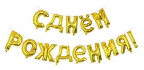 Набор фольгированных воздушных шаров буквы С днем рождения