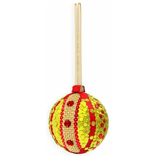 фото Десятое королевство набор для творчества новогодний шар из пайеток красный/золотой своими руками