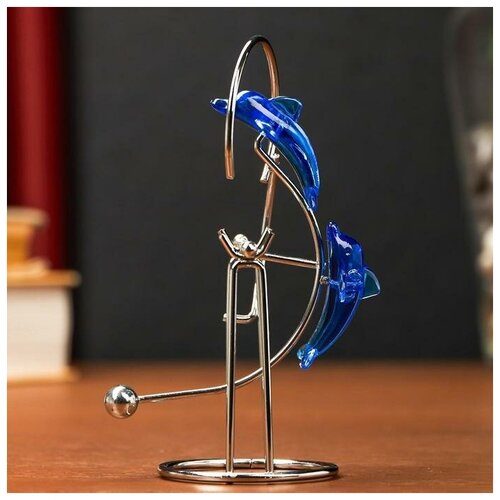 фото Маятник "дельфины" друг за другом с кольцом и шариком 13 х 7 х 5.5 см 574182 сима-ленд