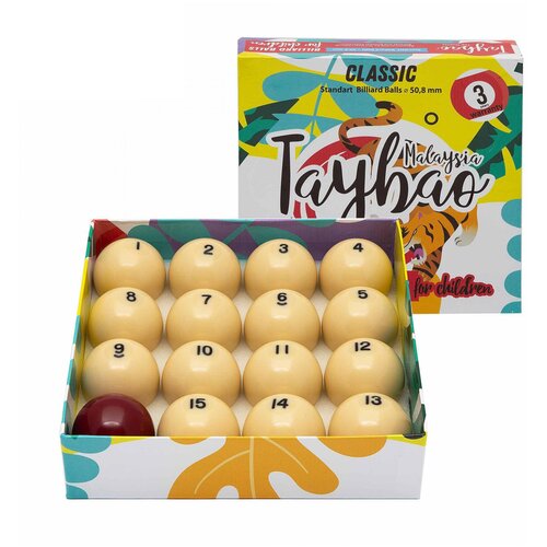 Taybao Детские бильярдные шары для русского бильярда Taybao 50,8 мм