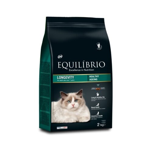 Equilibrio Сухой корм для пожилых кошек старше 7 лет с лососем (Longevity) AA017704, 2 кг