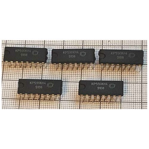 Микросхема КР590КН4, 5 штук / Аналоги: 590КН4, К590КН4, HI-303, IH-5043, AD7512 / 4-канальный аналоговый ключ