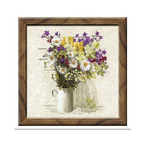 фото Набор для вышивания riolis сотвори сама 0924 полевые цветы 45 х 45 см 1 шт. риолис