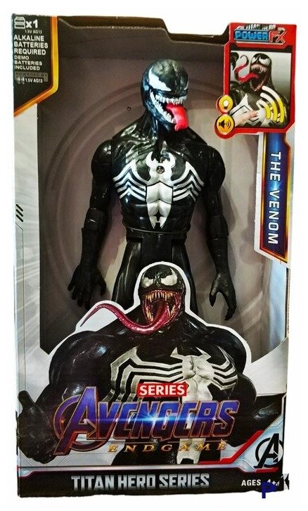 Фигурка супер героя Веном 30см. со световыми и звуковыми эффектами /Titan Hero series Venom/Фигурка Мстители Веном 30см.