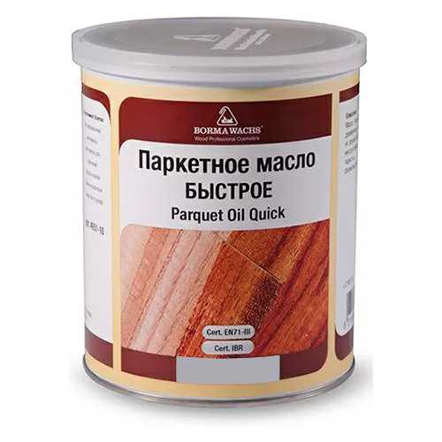 фото Borma wachs parquet oil quick / борма паркетное масло быстрое блеск 90% 1л