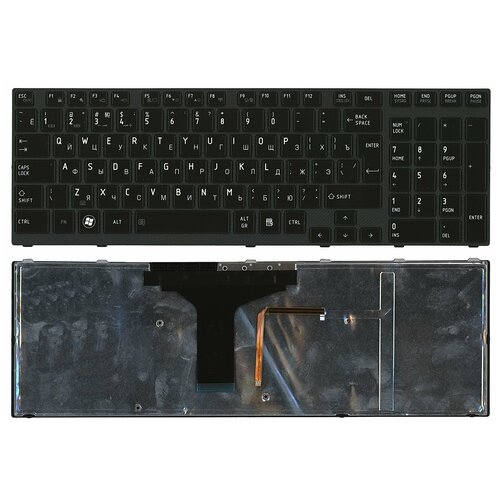 Клавиатура для ноутбука Toshiba Satellite A660 A665 черная с подсветкой 1740₽