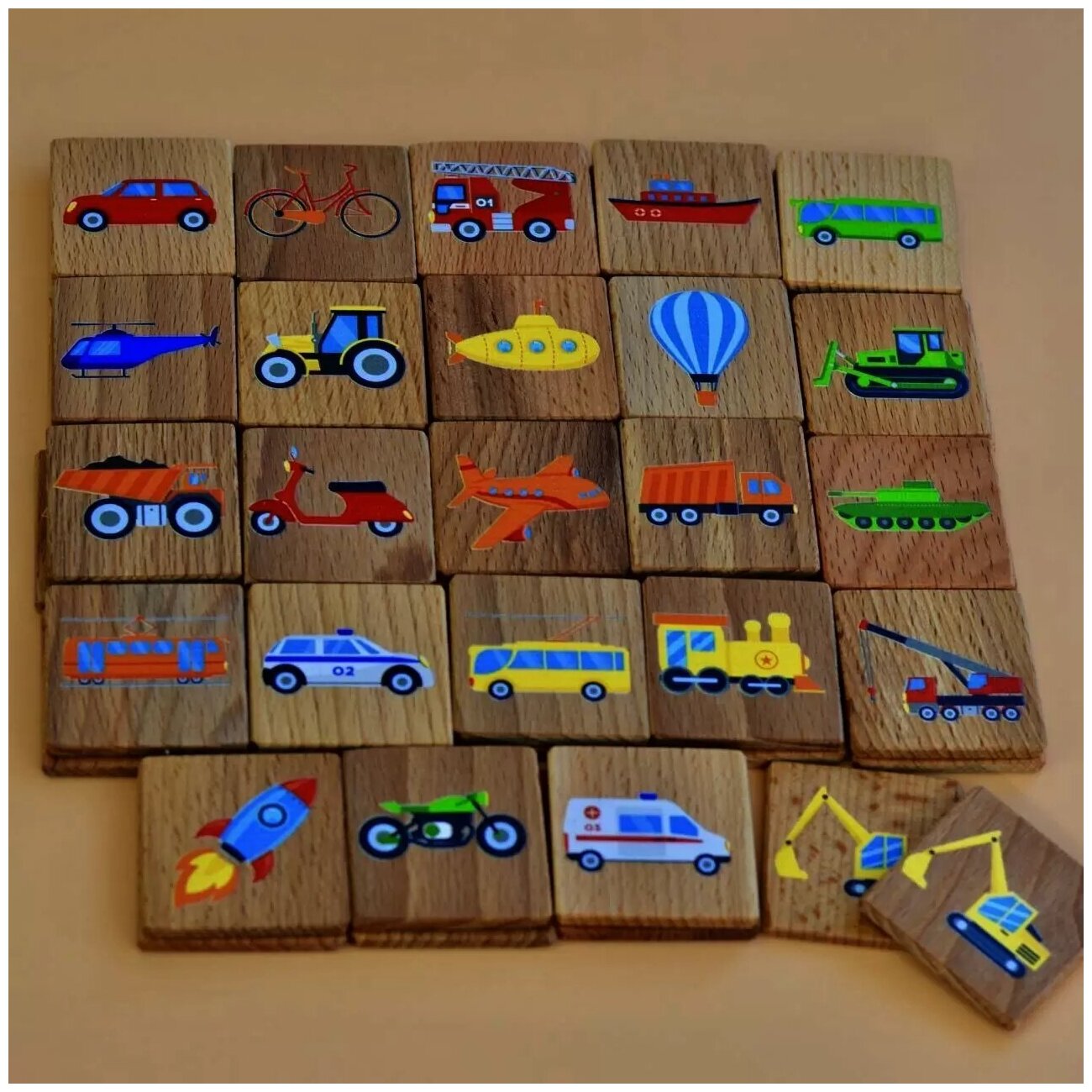 Мемори Транспорт в деревянной коробочке Raduga Kids