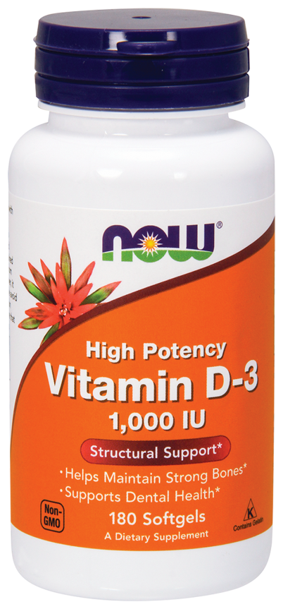 Vitamin D3 1000 IU 180 капсул D3 NOW Foods