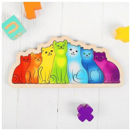 фото Нескучные игры развивающая доска «разноцветные котята. радуга