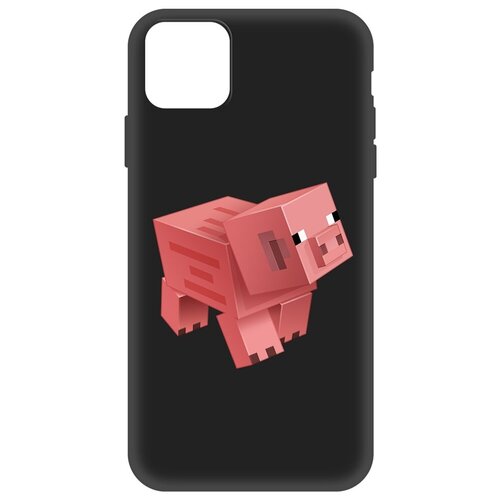 Чехол-накладка Krutoff Soft Case Minecraft-Свинка для Apple iPhone 11 Pro Max черный чехол накладка krutoff soft case италия колизей для iphone 11 pro max черный