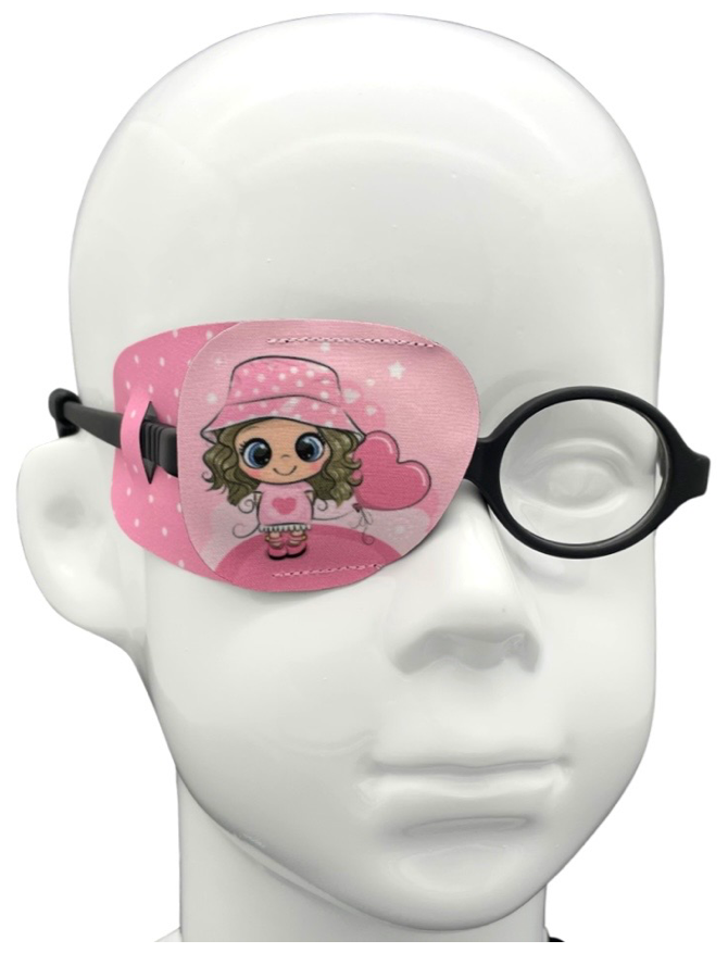 Окклюдер на очки eyeOK "Девочка в панаме", размер S, для закрытия правого глаза, анатомический, детский
