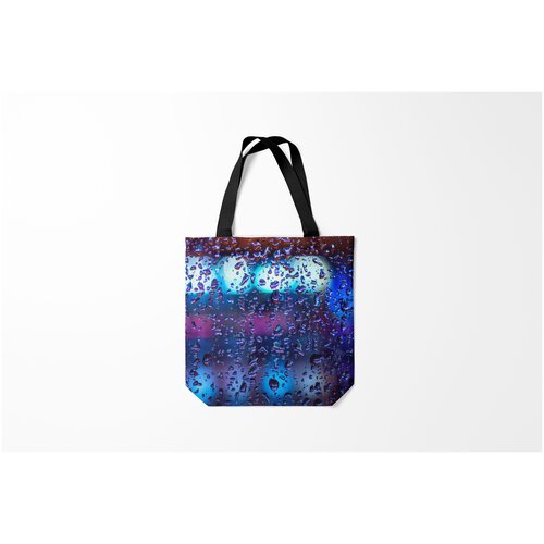 фото Сумка-шоппер / 40х40 см / популярные иллюстрации / текстуры капли на стекле макро burnettie
