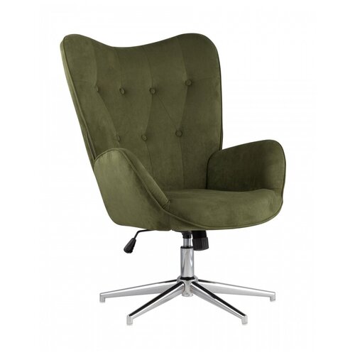 фото Кресло stool group регулируемое филадельфия зеленое мягкое обивка из замши