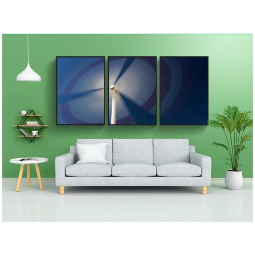 фото Набор модулных постеров для интерьера "мельница, энергия, ветровая энергия" 60x90 см. в тубусе, без рамки lotsprints