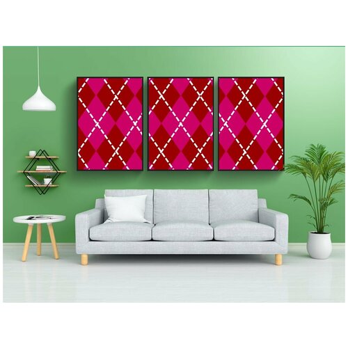 фото Набор модулных постеров для интерьера "текстура, задний план, аргайл" 60x90 см. в тубусе, без рамки lotsprints