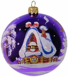 Елочный шар Елочка Ночь перед Рождеством С 622, глянцевый фиолетовый, 9.5 см