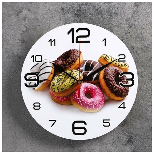 фото Часы настенные круглые "пончики", 24 см нет бренда