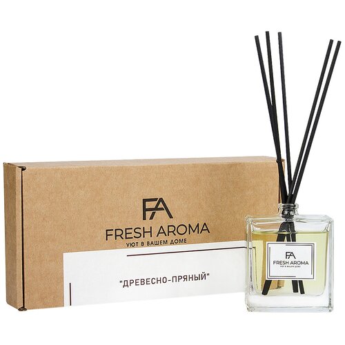 Ароматический диффузор с палочками/Fresh Aroma/ароматизатор для дома /Древесно пряный/ 50 мл