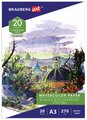 Бумага в папке для акварели для рисования Большая А3, 20 листов, 270 г/м, мелкое зерно, Brauberg Art Classic, Город