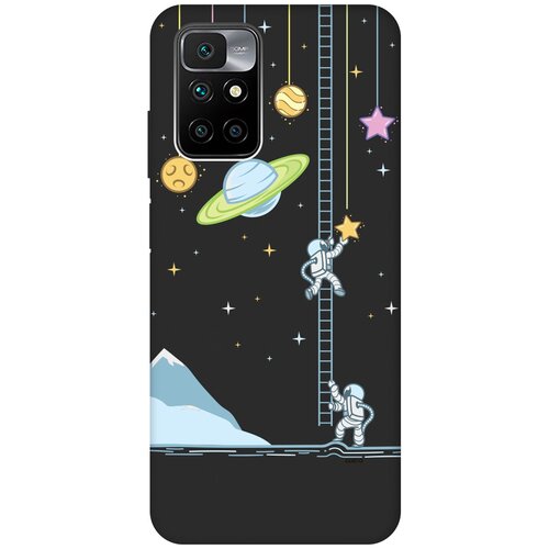 Матовый Soft Touch силиконовый чехол на Xiaomi Redmi 10, Сяоми Редми 10 с 3D принтом Ladder into Space черный матовый soft touch силиконовый чехол на xiaomi redmi 10c сяоми редми 10с с 3d принтом ladder into space черный