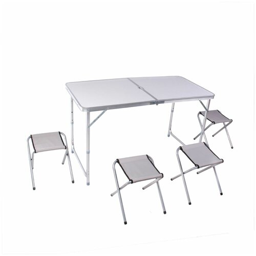 Набор туристический складной: стол, 4 стула, до 70 кг (1 шт.) набор складной алюминиевый туристический стол 60x120 см 4 стула белый