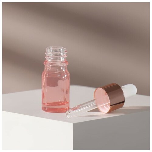 фото Onlitop бутылочка для хранения, с пипеткой, 5 мл, цвет розовый/розовое золото