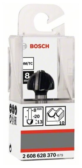 Фреза галтельная Bosch Std S8/R10/D20/L12,4