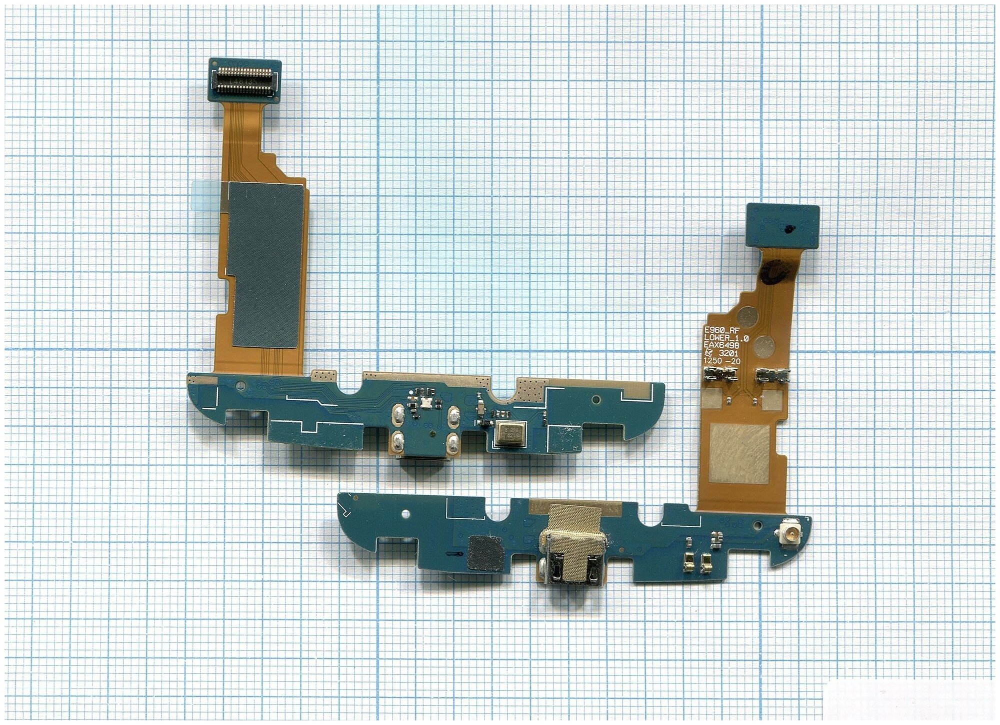 Разъем Micro USB для LG Nexus 4 E960 (плата с системным разъемом микрофоном и шлейфом)