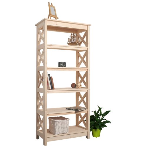 Этажерка средняя, 6 полок, 1650х710х400мм, стеллаж деревянный