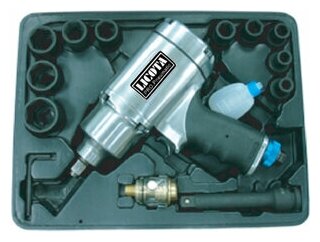 Licota PAW-04006RK2 Гайковерт пневматический ударный 1/2" 563 Нм (57 кГм) с головками 9-27 мм и аксессуарами, в кейсе - фото №8