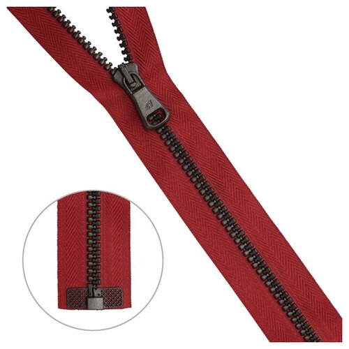 фото Молния трактор тип 10 (6мм) 1 замок 70см noir arta (008 красный/1000 брунит) 5 шт