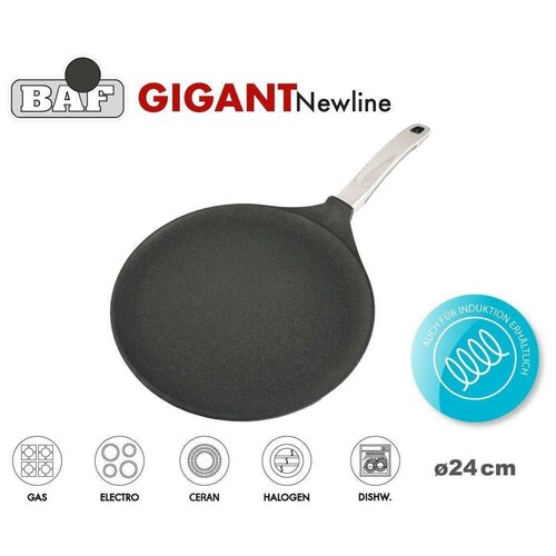 фото Сковорода для блинов baf d 24 см с фиксированной ручкой gigant newline induction