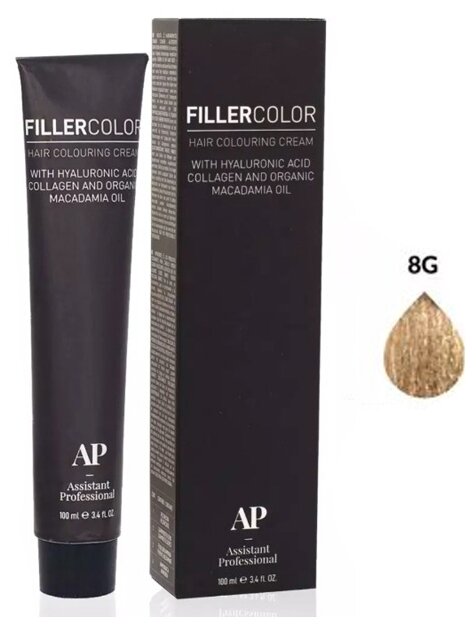 Assistant Professional Filler Color перманентная крем-краска для волос, 8G светлый блондин золотистый, 100 мл