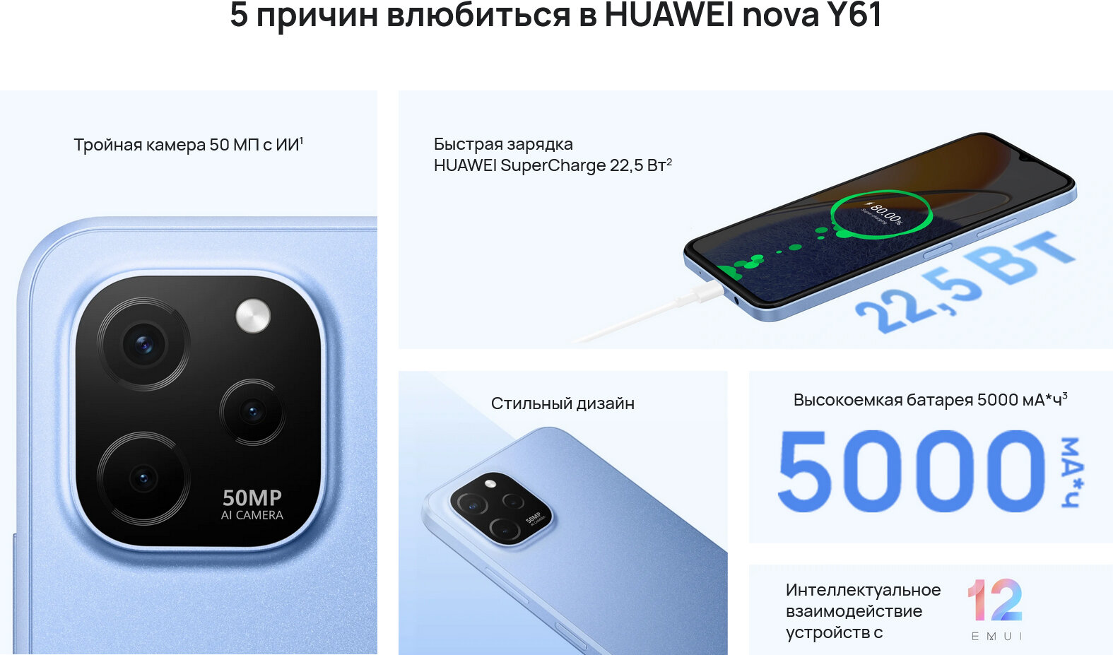 Смартфон Huawei Nova Y61 6/64Gb Mint Green - фото №13