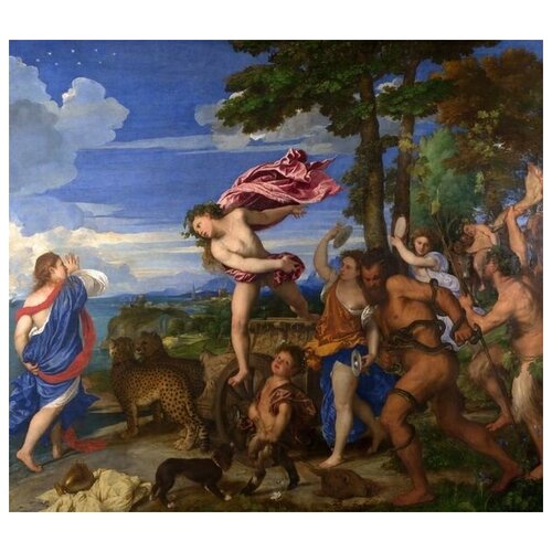 Репродукция на холсте Вакх и Ариадна (Bacchus and Ariadne) Тициан 45см. x 40см.