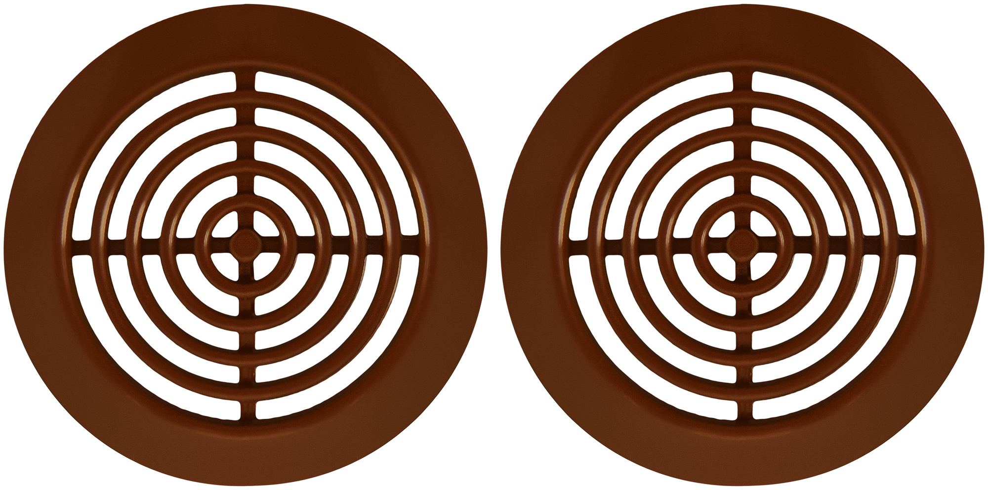 Решетка вентиляционная 2 шт, Awenta RM Т73, диаметр 45/58, пластик, коричневая - фотография № 4