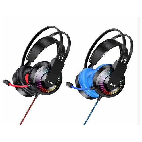Наушники Hoco W105 игровые полноразмерные микрофон USB 35 мм 2 м красные 169000₽