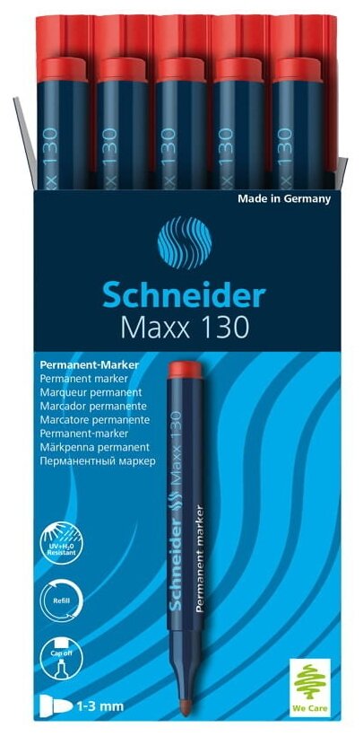 Schneider Набор перманентных маркеров Maxx 130 113002, 10 шт., красный