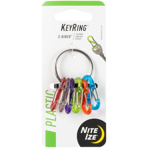 Брелок Nite Ize KeyRing S-Biner, серебряный, мультиколор