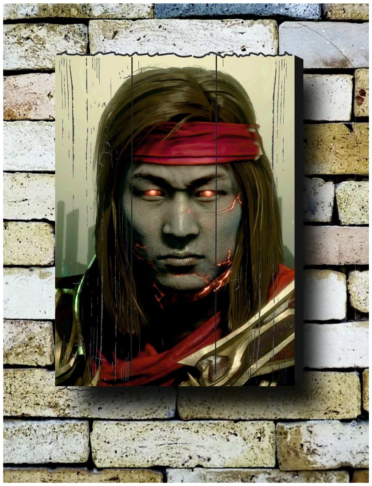 Картина на досках 'Мортал Комбат. Лю Канг (Лью Кэнг) Ревенант' 30/40 см