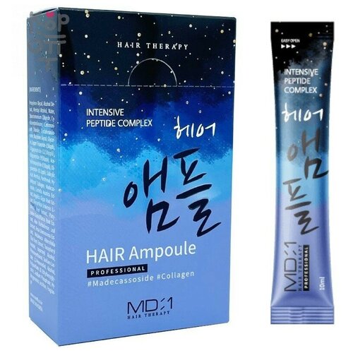 MD:1 Филлер-ламинирование для волос с пептидным комплексом Intensive Peptide Complex Hair Ampoule, 20 саше в упаковке, Южная Корея